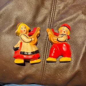 Vintage Devon ware chalkware Dutch girl and boy